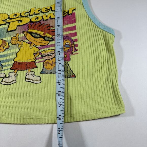 Vintage Rocket Power Logo Y2K Skater Graphic Baby Ribbed Tank - Green Wms XXL - Picture 6 of 7